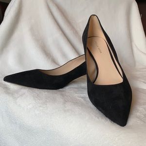 Pelle Moda Deja Low Pointy Pump. Black Suede. 11M